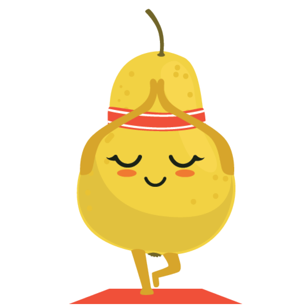 Pear doing yoga