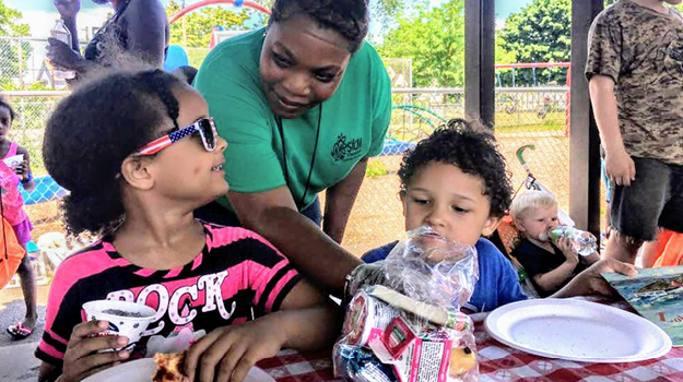 Kids at Summer Meals site